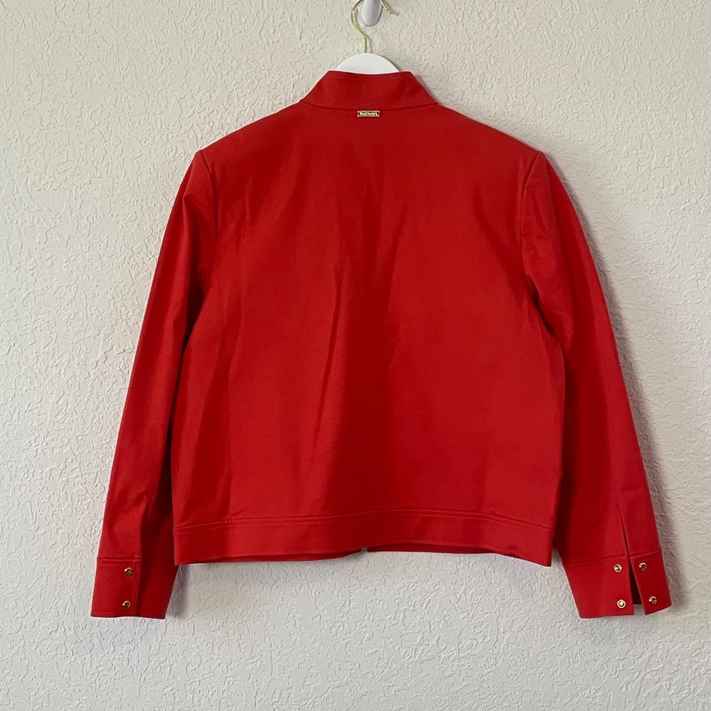St John Sport Orange Coral Cotton Stretch Zipup Jacket Large 90’s Rare! - Picture 2 of 13